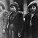 Black and white photo of three Polish women in the Warsaw Ghetto