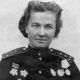 Black and white photo of Nadezhda Popova in uniform