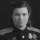 Black and white photo of Irina Sebrova  in uniform