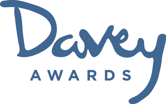 Davey Awards Logo, Blue script